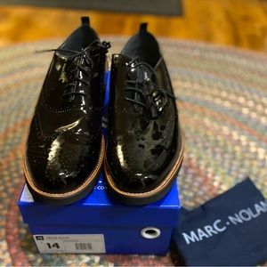 Marc Nolan Oscar Black Patent Leather Wholecut Brogue Sneakers